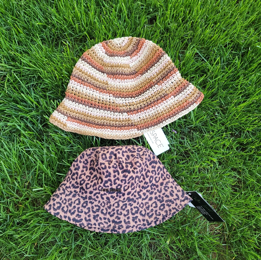 2 NWT womens bucket hats